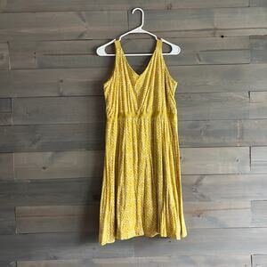 BODEN | Jemma Yellow Vine Floral Jersey Cotton Summer Dress Lined Womens Size 14